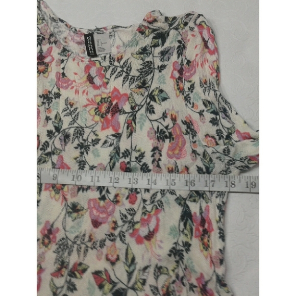 Divided H&M pink and white floral print top size L - Picture 6 of 9